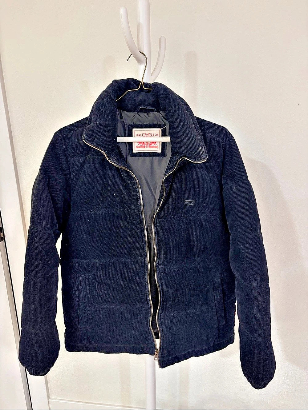 Levi's Corduroy Puffer Jacket Black Corduroy Jacket Size CH